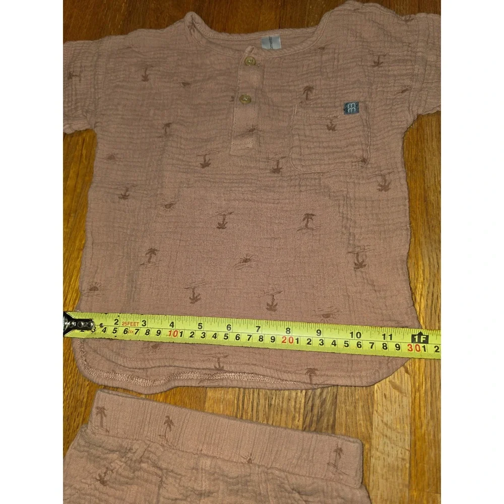 Modern Moments Gerber Toddler Girls 3T Clay Gauze Henley Shirt and Shorts Set